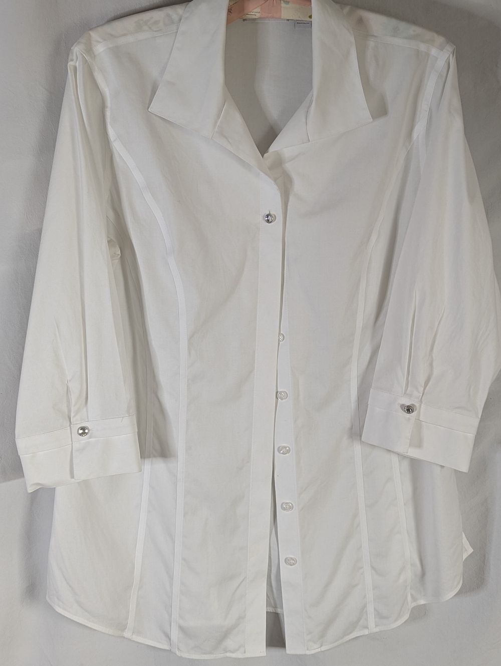 Chicos White Button-Up Tunic Shirt Blouse Sz L/XL